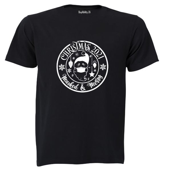 Masked &amp; Merry - Christmas - Adults - T-Shirt
