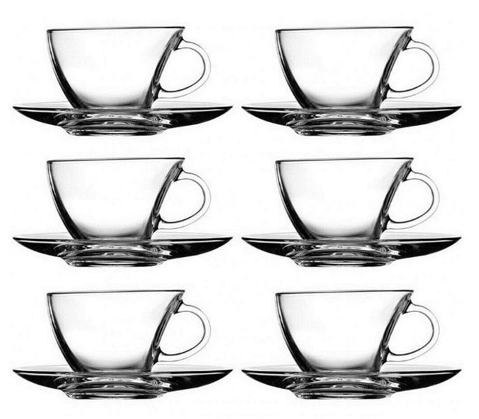 Pasabahce Penguen Teacup &amp; Saucer - 230ml - Set of 6