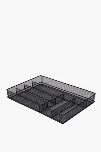 Black Wire Mesh Harlem Cutlery Tray