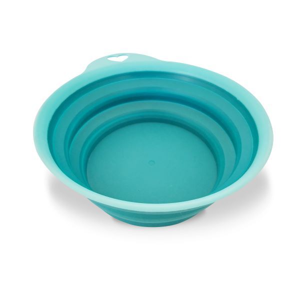 Pet Mall Bowls- Bowls Small Rubber Collapsible Bowl Pets Blue