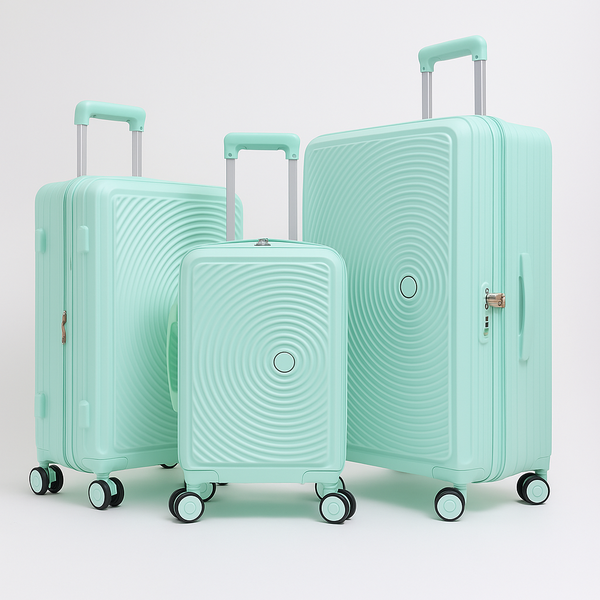 3-Piece Light Green Hardshell Spinner Luggage Set with TSA Lock &amp; PC Shell