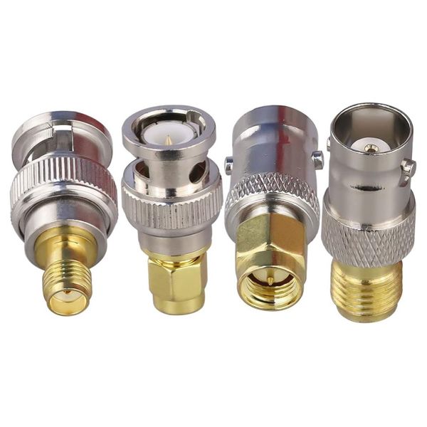 SMA to BNC Kits Male Female Adapter Coax Coaxial Connector - 4 Piece