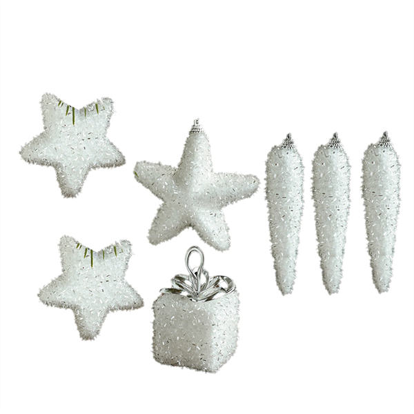 White Foam Christmas Tree Ornaments Hanging Ornaments Home Decoration