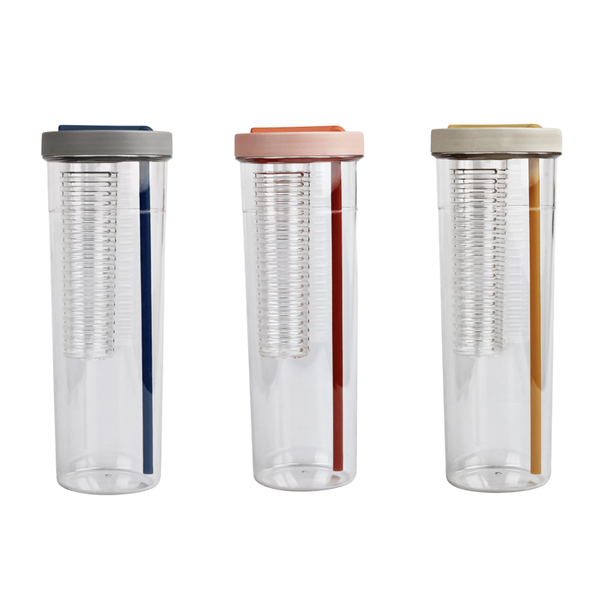 1L Water Cup with Straw and Infuser - Set of 3