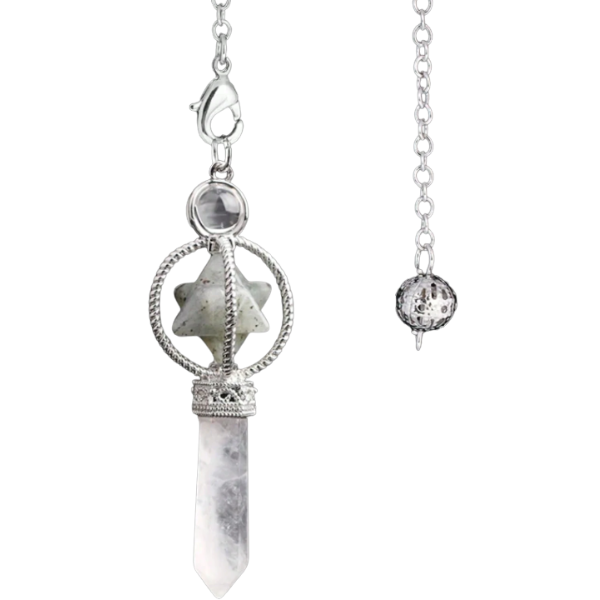 Merkaba Pendulum - 6.5cm Crystal Pendant on 25cm Chain