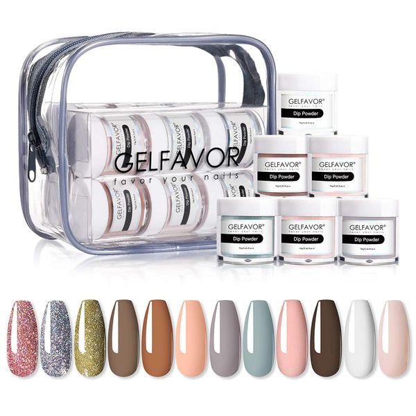 GELFAVOR Acrylic Nail Polish Powder Dip Set – Nude