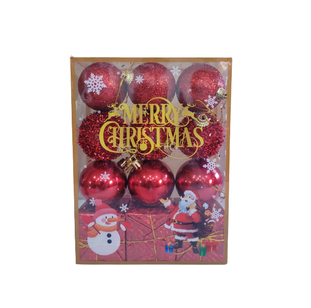 12 Piece Red Christmas Tree Decorations