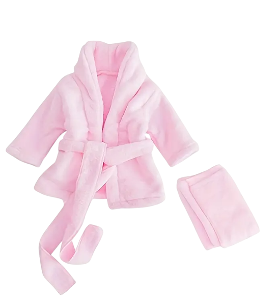 Blertsie Newborn Photography Outfit - White Bathrobe Set