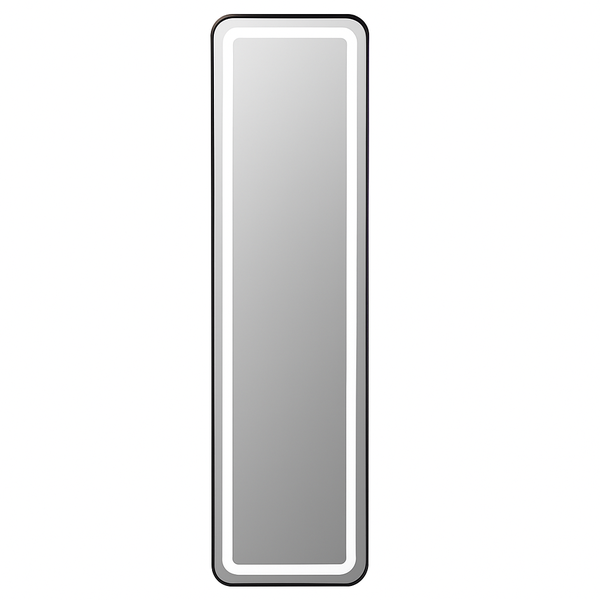 Long Black Framed LED Mirror - 157cm x 46cm Wall Mirror with Dual Modes