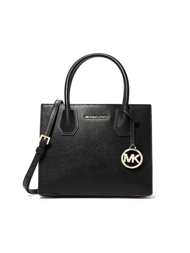 Michael Kors Mercer Medium Messenger Leather Crossbody Bag Black | Buy ...