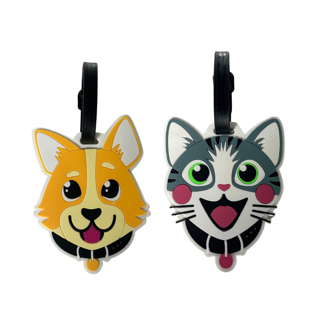Travel Mate Cat and Dog Rubber Luggage Tag Set