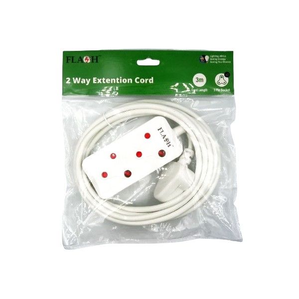 Flash 2-Way Extention Cord - 3m
