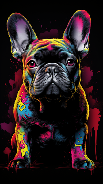 Canvas Wall Art - French Bulldog Abstract - HD0381