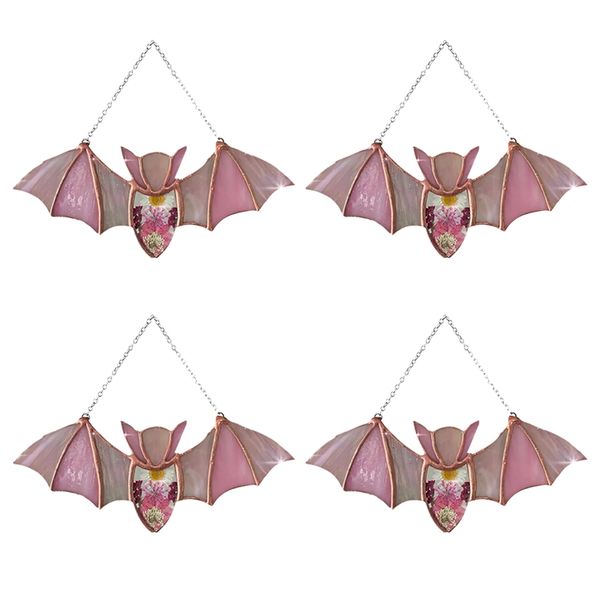 Halloween Decorations Hanging Glass Suncatcher Bats Bats Wall Decor