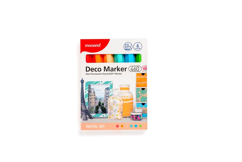 MONAMI Acrylic Deco Marker 460-2mm Nib Pastel 6's