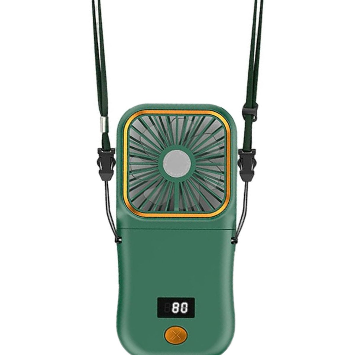 Foldable Hanging Fan with Built-In Power Bank (3000mAh) - Green