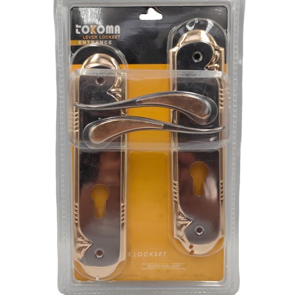 Tokoma Lockset - Door Handle and Lock Set with Keyhole and Fitting Hardware