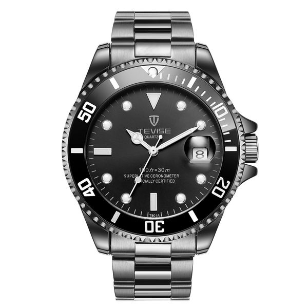 TEVISE New Water Ghost Casual Men's Watch Quartz Stainless Steel Strap Men