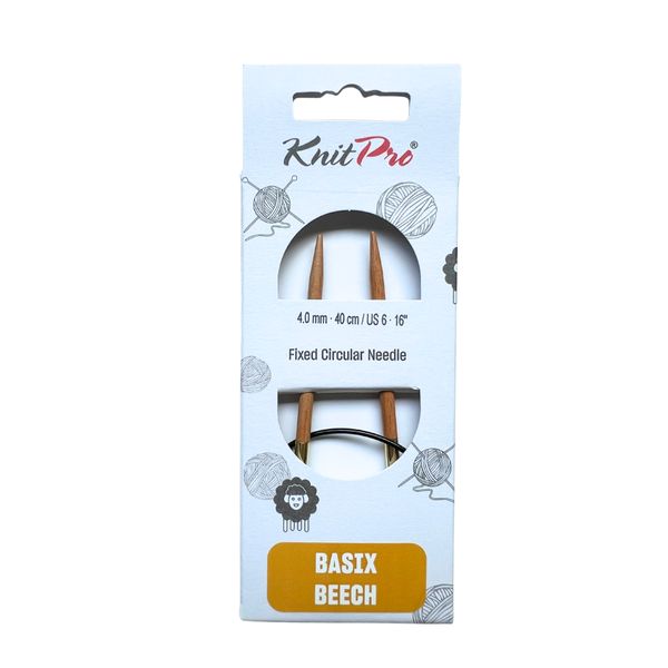KnitPro Basix Beech Wood Fixed Circular Needles - 40 cm | 4.0 mm