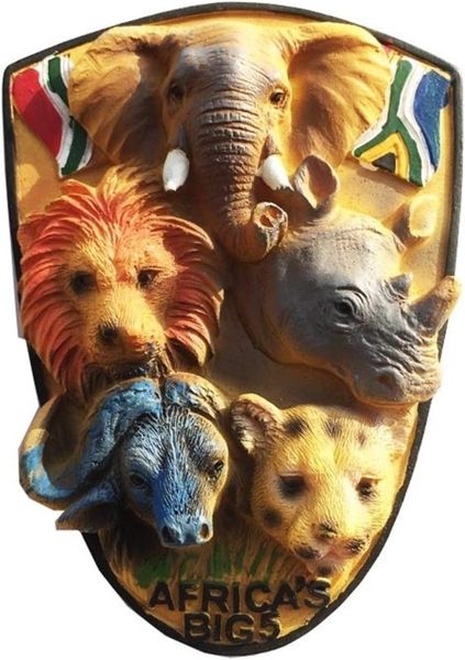 3D South Africa Big 5 Animals Refrigerator Magnet