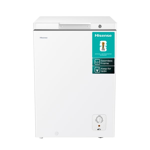 Hisense 97L Chest Freezer with Seamless Frame and Boundless Door- White