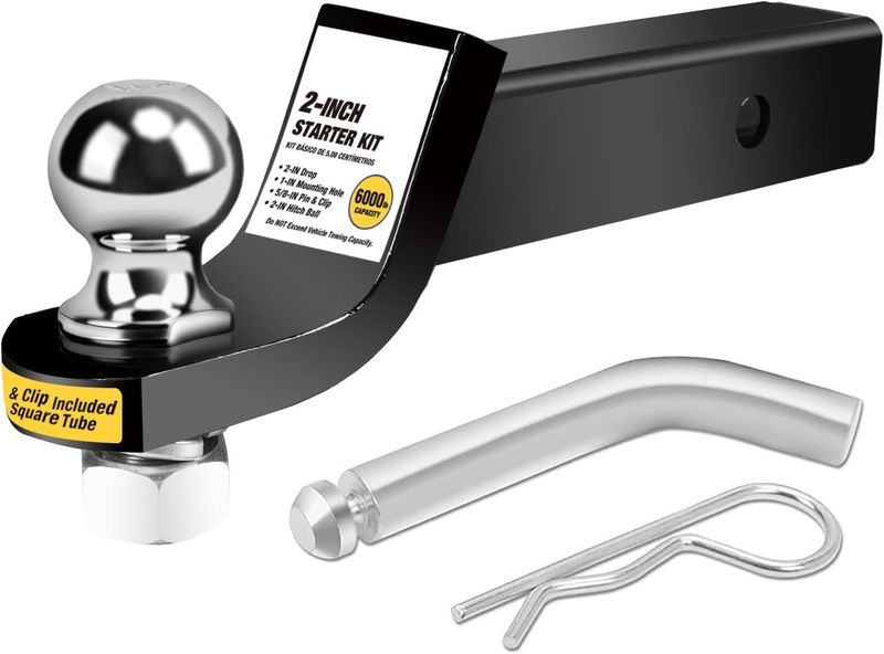 Trailer Hitch Mount with 2-5/16-Inch Ball &amp; Pin, 6000 lbs, 2" Drop