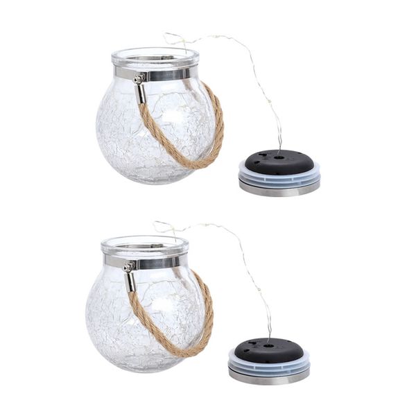 Set Of 2 Outdoor Solar Glass Decoration Light
