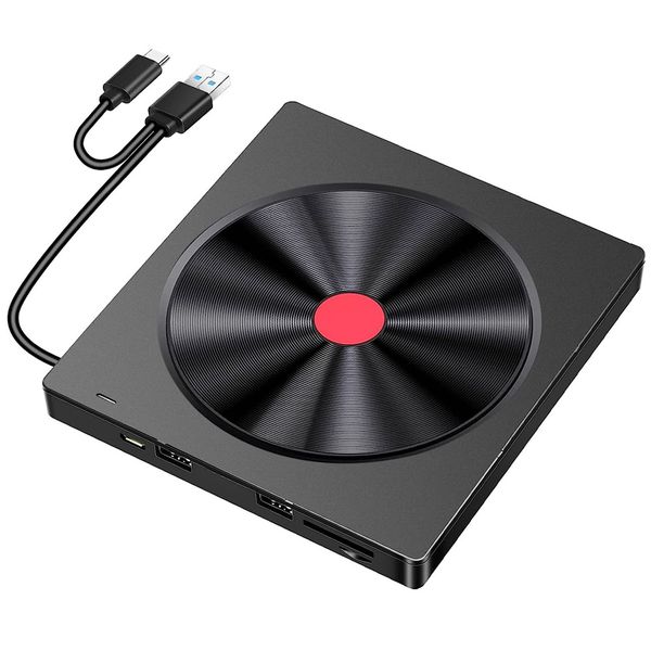 External CD/DVD Drive for Laptop, USB 3.0 CD DVD +/-RW Burner CD ROM