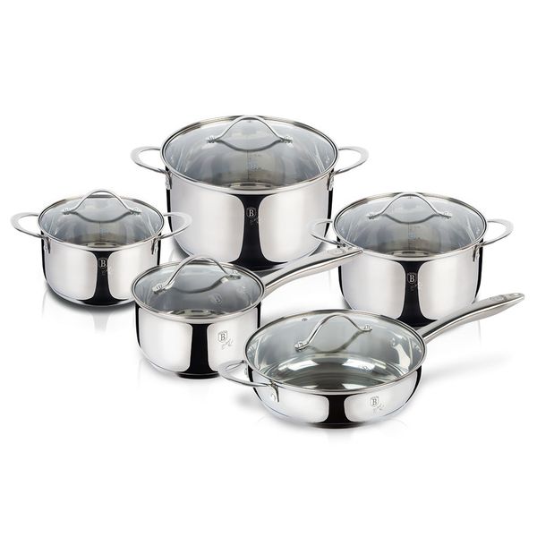 Berlinger Haus 10-Piece Stainless Steel Cookware Set - Silver Jewellery