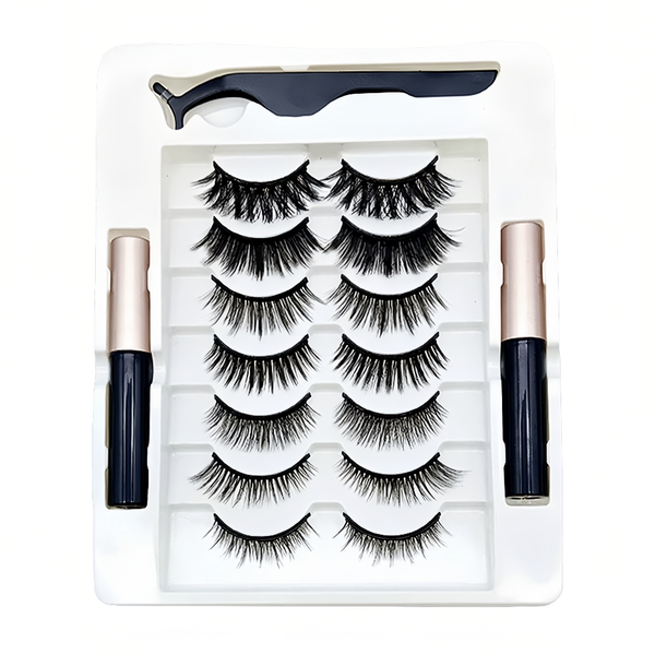 7-Pair Magnetic Eyelash Kit with Eyeliners &amp; Applicator