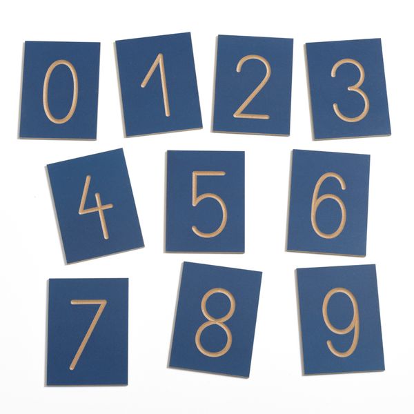 Greenbean Grooved Number Plates Numbers 0-9 - 10-Piece Solid Beech Wood