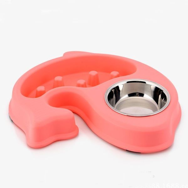 Dog / Cat Bowl - Fish Shape - Pink