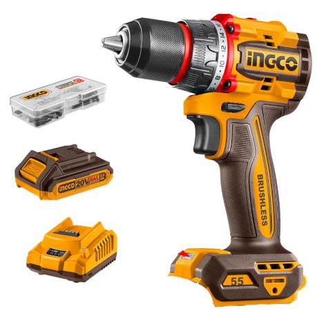 Ingco - Cordless Drill - Brushless - 55NM 20V - 1 x 2.0Ah Battery