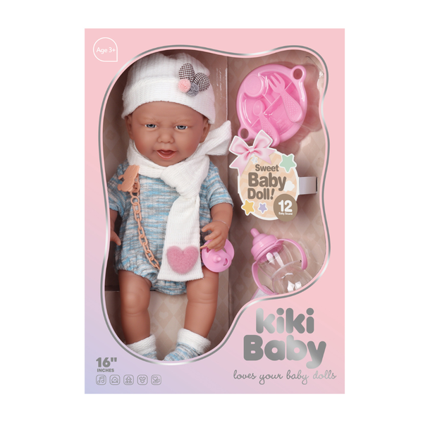 Baby Doll with 12 Sounds, Vinyl Body, Clothing &amp; Accessories - 40cm