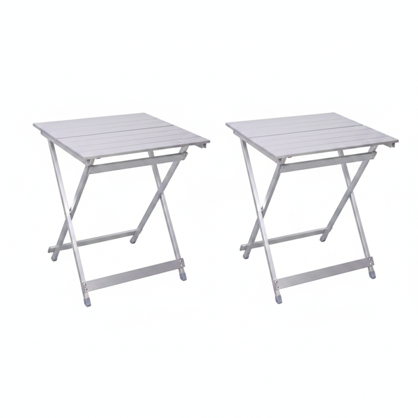 Kaufmann Medium Aluminium Folding Table - 500mm x 480mm x 620mm - 2 Pack