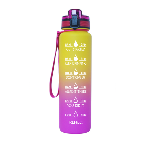 Orange, Pink Leak Proof Water Bottle 1L