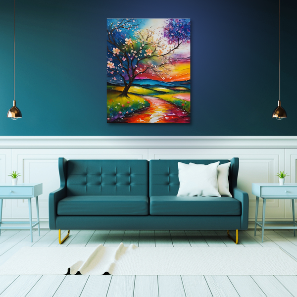Canvas Wall Art Decor - Colourful Tree Artwork