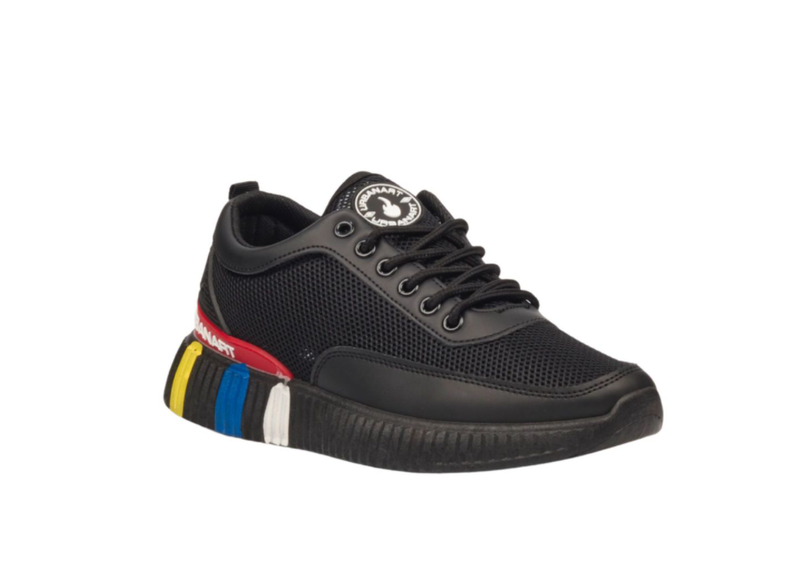 Ladies Fashion Sneaker, Casual Lace up Style/BLACK