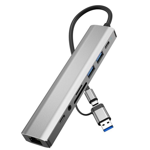 9 in 1 Docking Station USB-C / USB RJ45 USB3.0 USB2.0 USB-C2.0 3.5mm