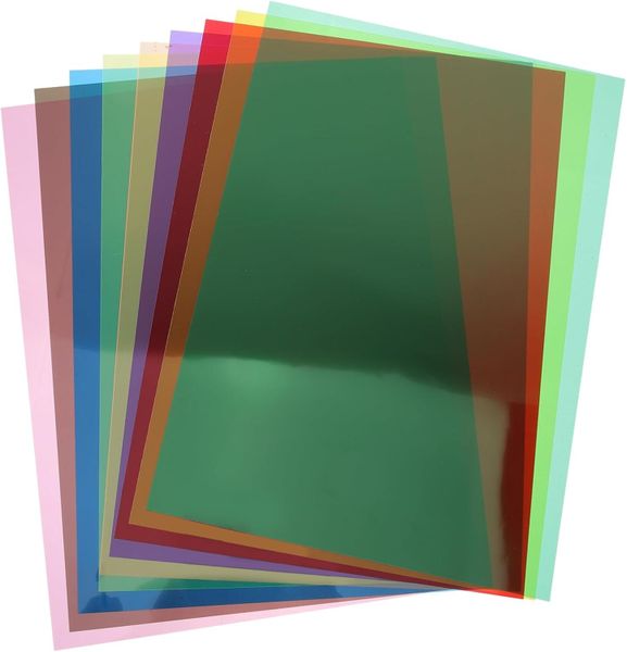 9 Pcs Lighting Gels Sheets Acrylic Sheets Translucent Film for Photography