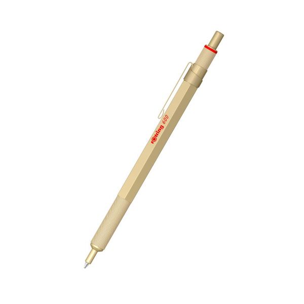 rOtring 600 Ball Pen Medium Black Ink - Gold Barrel GB