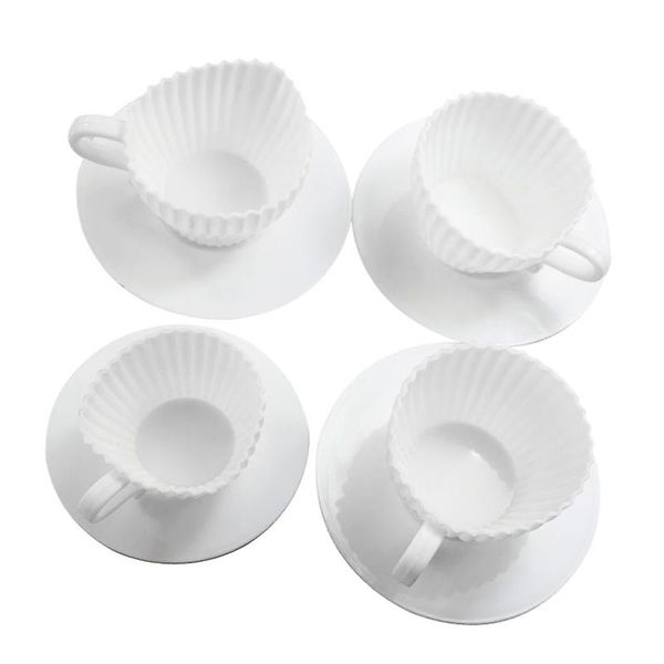 Silicone Baking Teacups With Saucers Set