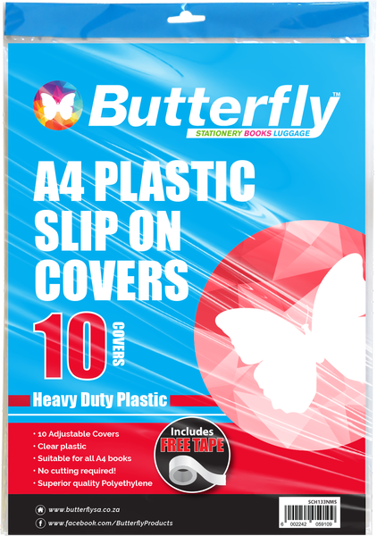 Butterfly A4 Plastic Slip On Clear Covers - 10s