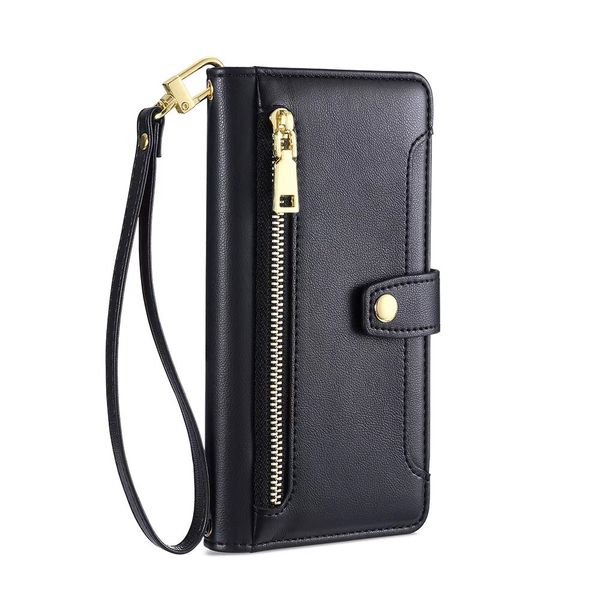 Zipper Wallet Leather Flip Cover Case Compatible With iPhone 13 Pro Max