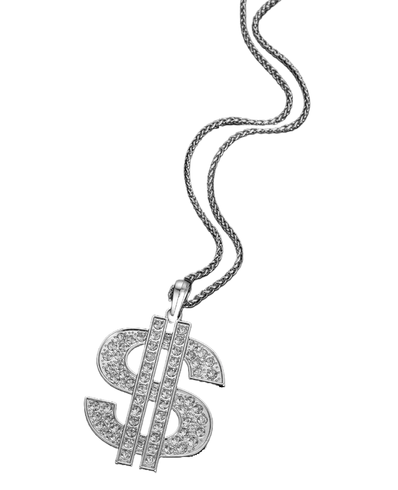 Mens Stunning & Solid Iced out Dollar Sign Chain Necklace Shop Today
