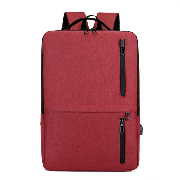 Travel Business Durable Laptop Backpack with USB Charging Port - Red