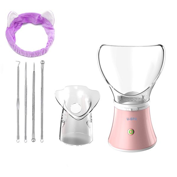 U-SPA 6-Piece Professional Facial Steamer Black Head Remover Kit -