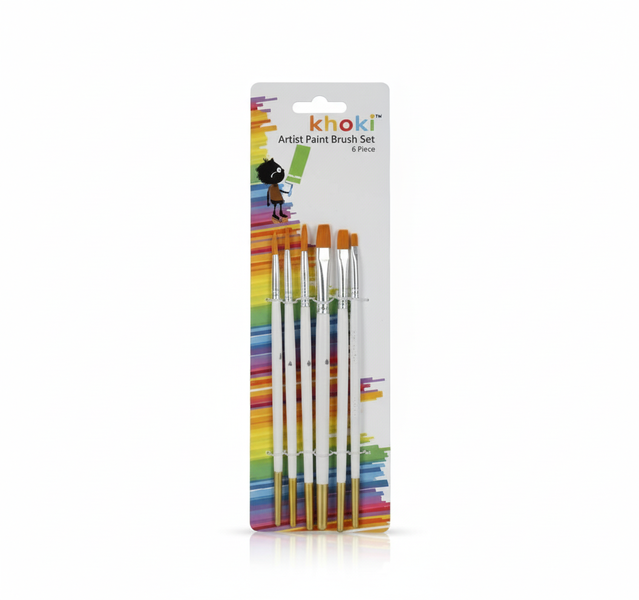 Khoki Artist Paint Brushes Set 6 Piece - 2 Pack