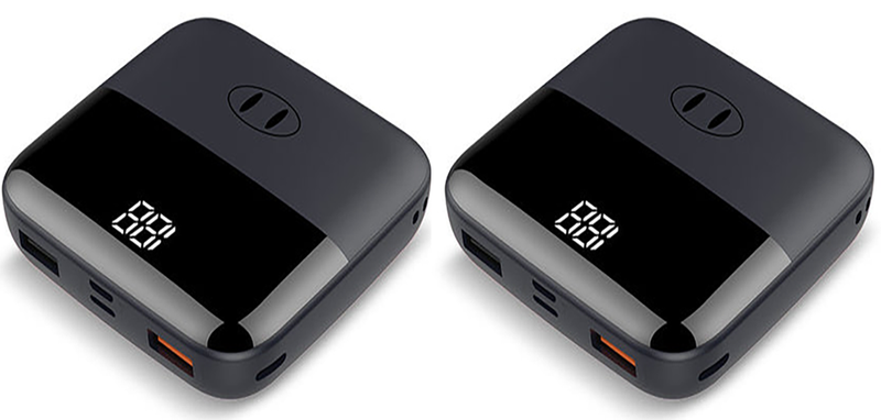 10000Mah Mini Power Bank Pack of 2-Black