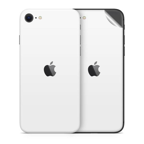 Matte White DIY Vinyl Wrap for iPhone SE 2020 - Two Pack